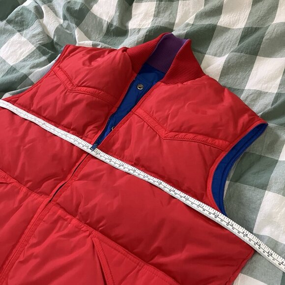 Vintage Swan Brand Quilted Vest Mens L Reversible Down Filled Zip Snap Puffer - Picture 8 of 8